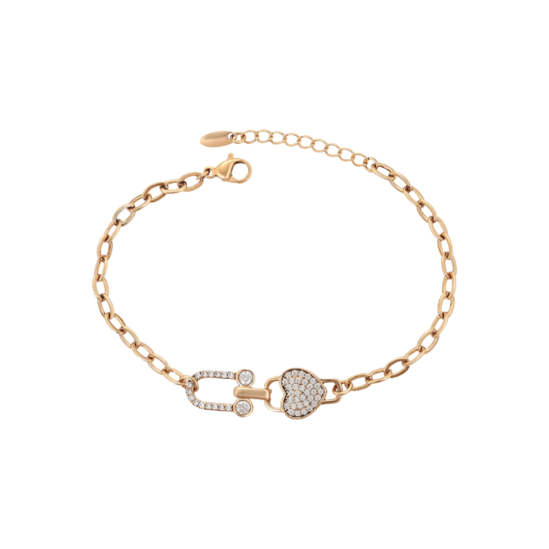 The Heart Paperclip Link Bracelet – Kinza Jewelry The Heart Paperclip Link Bracelet – Kinza Jewelry