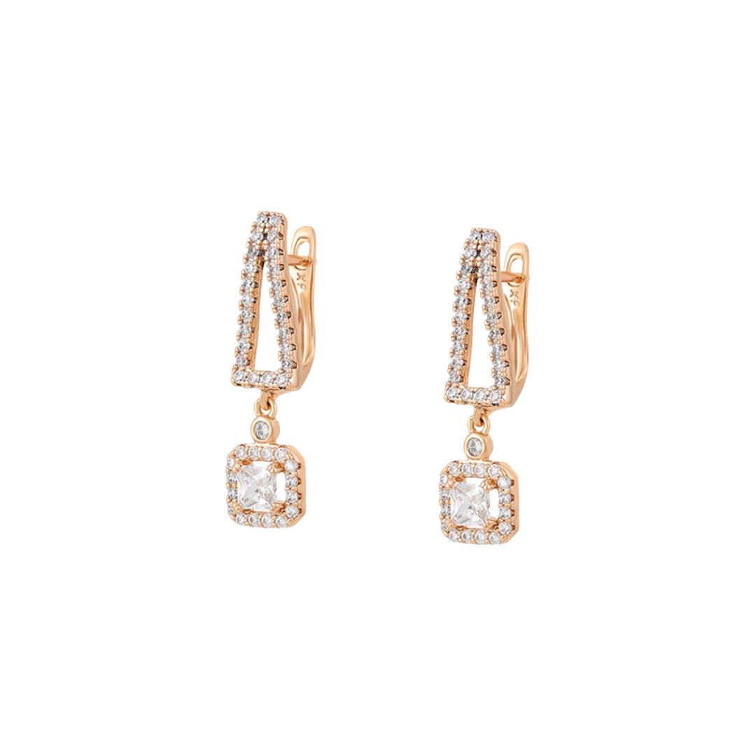 The Elegante Dangle Earrings (Rose Gold Color)