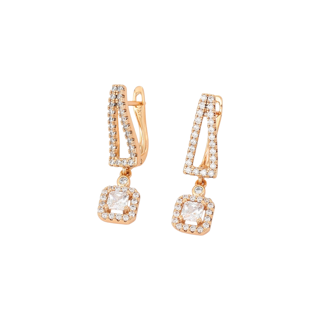 The Elegante Dangle Earrings (Rose Gold Color)