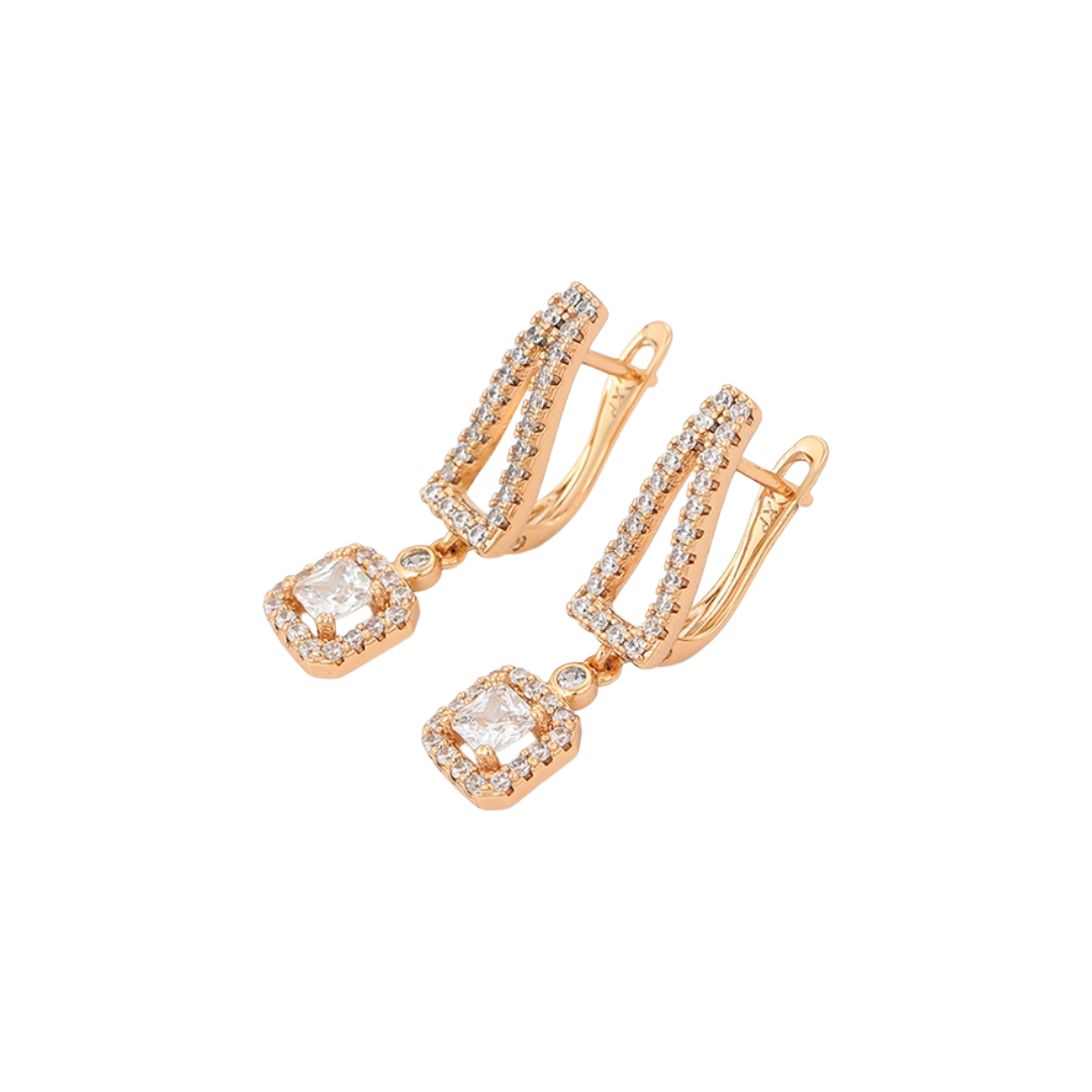The Elegante Dangle Earrings (Rose Gold Color)