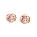 Pink Stone Bezel Earrings