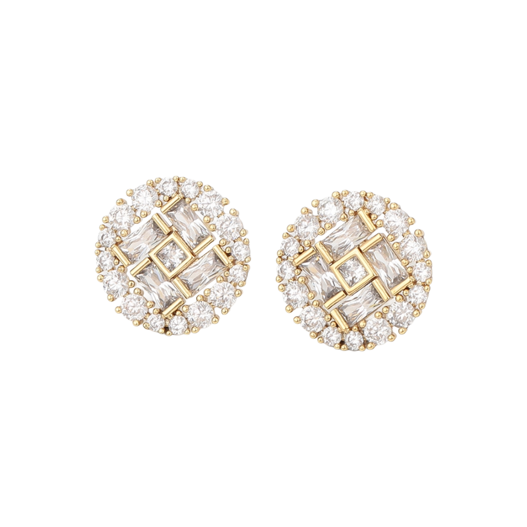 Radiant Baguette Cluster Stud Earrings