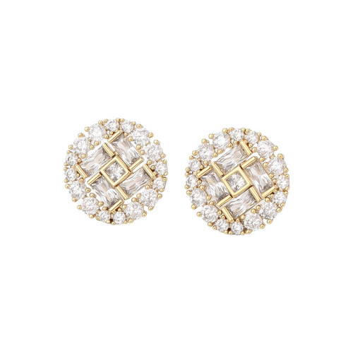 Radiant Baguette Cluster Stud Earrings