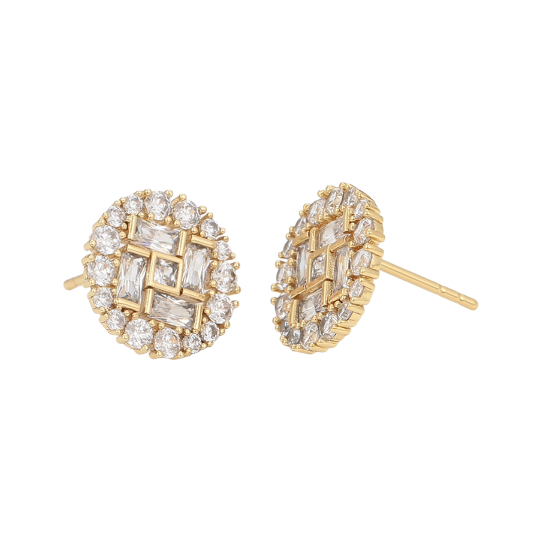 Radiant Baguette Cluster Stud Earrings