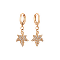 Sparkling Maple Drop Earrings (Rose Gold Color)